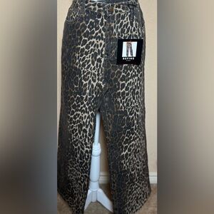 Leopard Print Flare Jeans